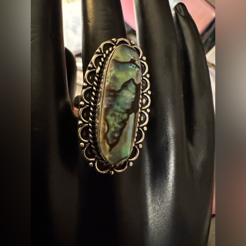 Beautiful Big Abalone Inlay Ring